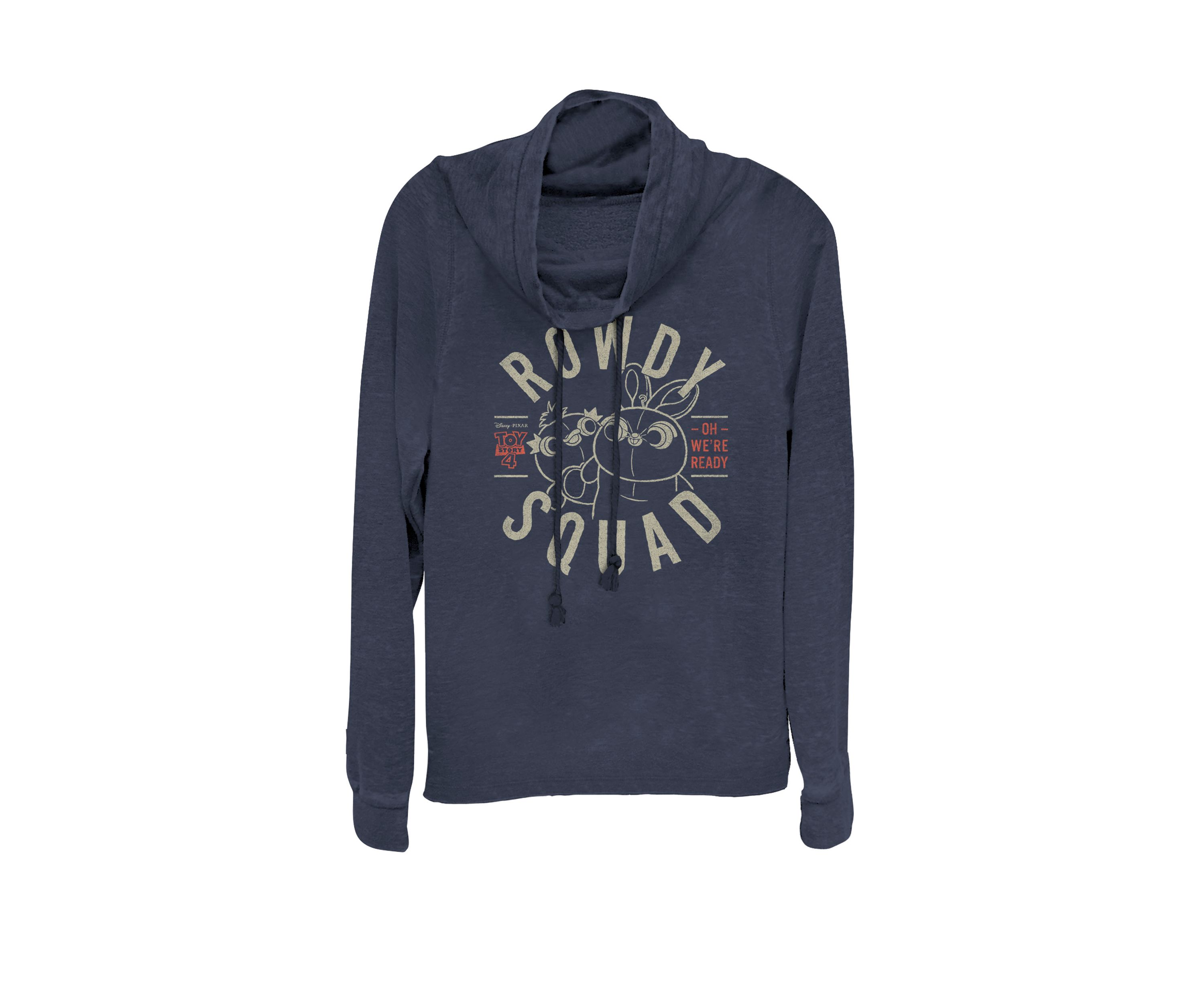 Toy Story 4 Ducky & Bunny Rowdy Squad Logo Cowl Neck Graphic Pullover