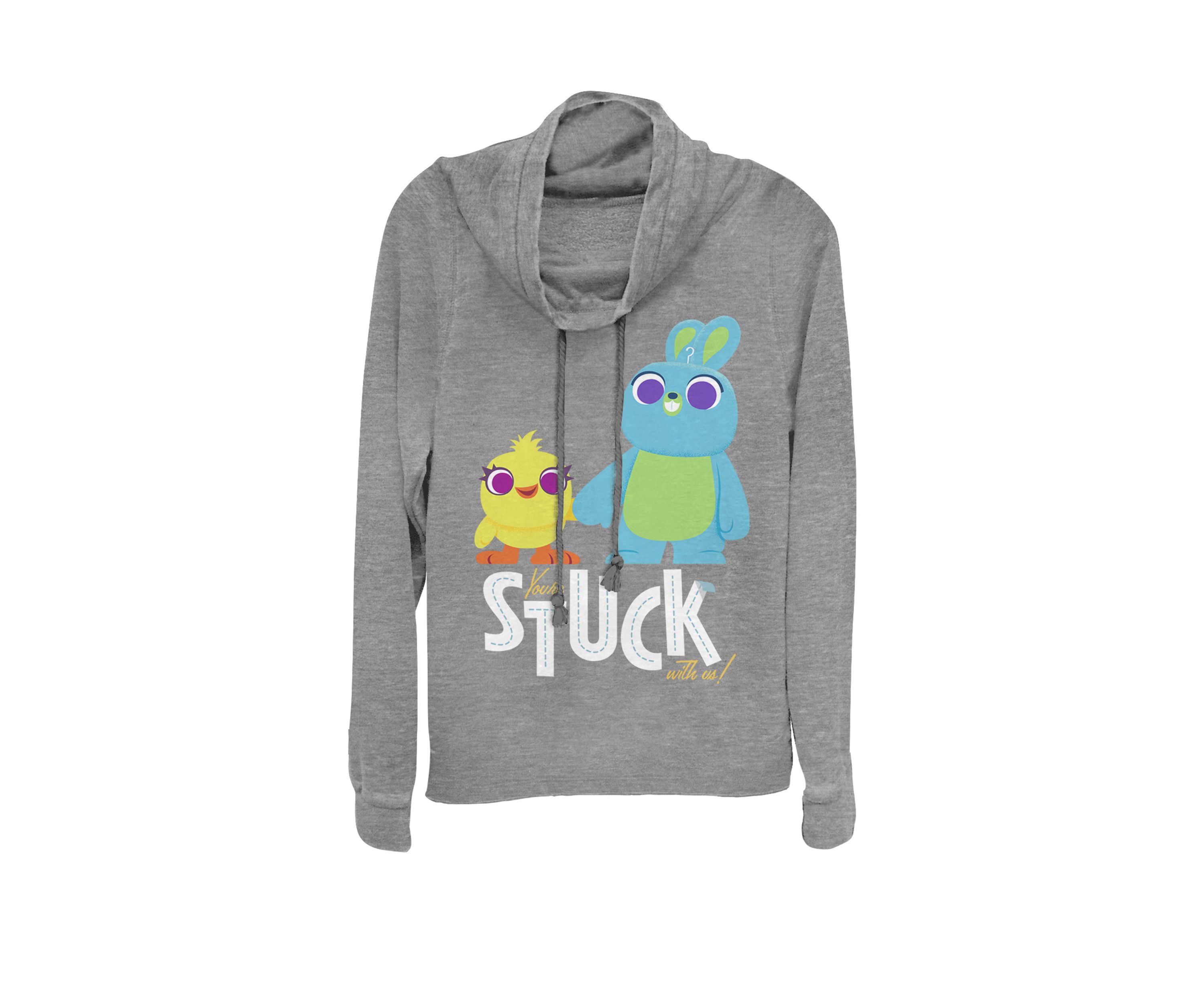 Pixar Toy Story 4 Ducky & Bunny Stuck With Us Cowl Neck Pullover