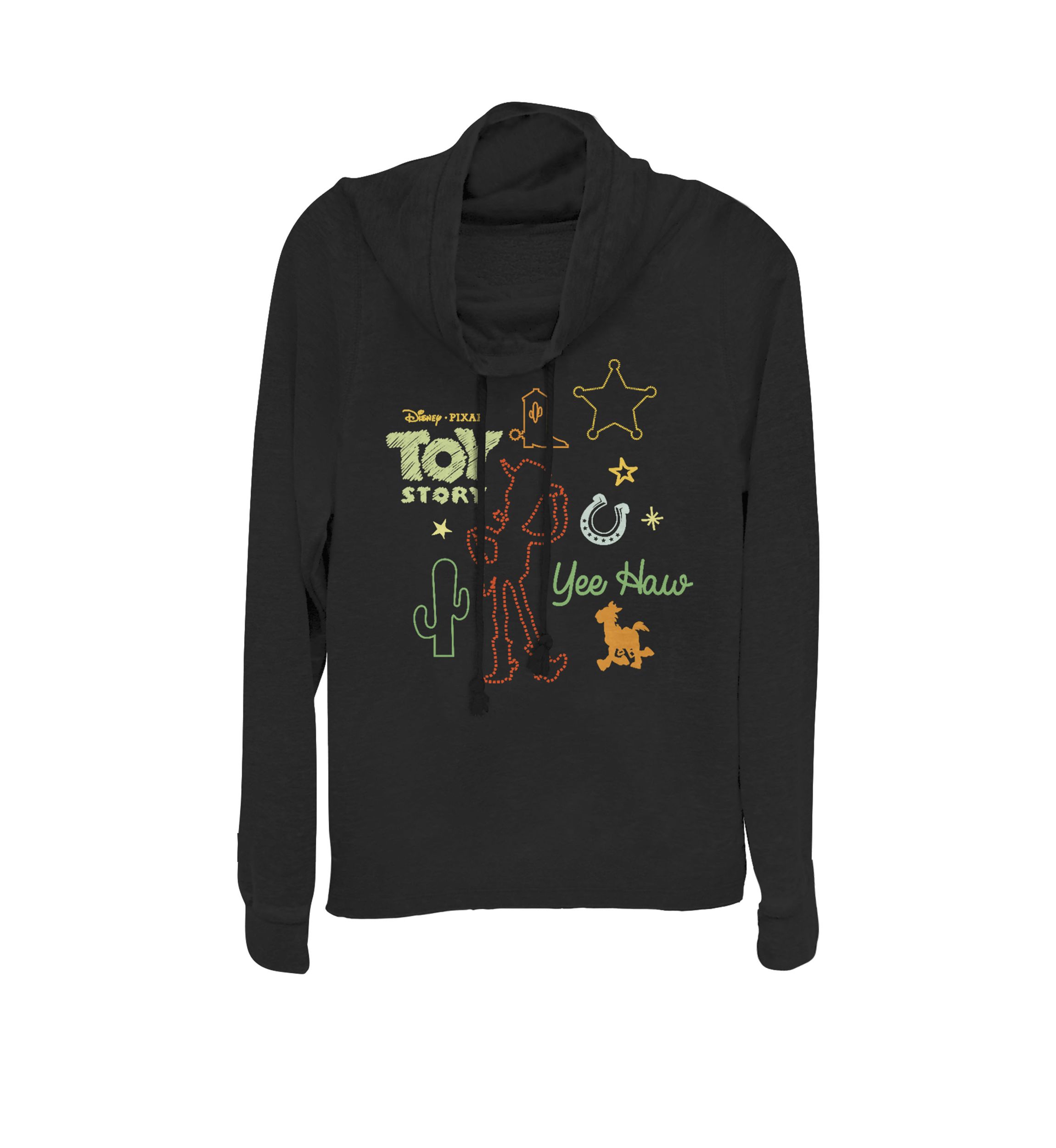 Toy Story Howdy Partner Woody Shapes Cowl Neck Graphic Pullover
