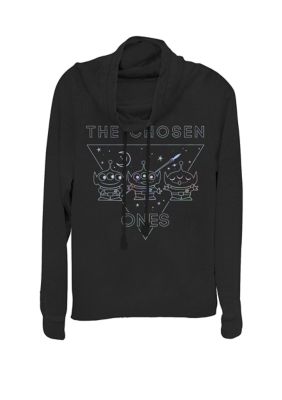 Disney Pixar Women's Toy Story Aliens the Chosen Ones Cowl Neck Graphic Pullover, Black, Large