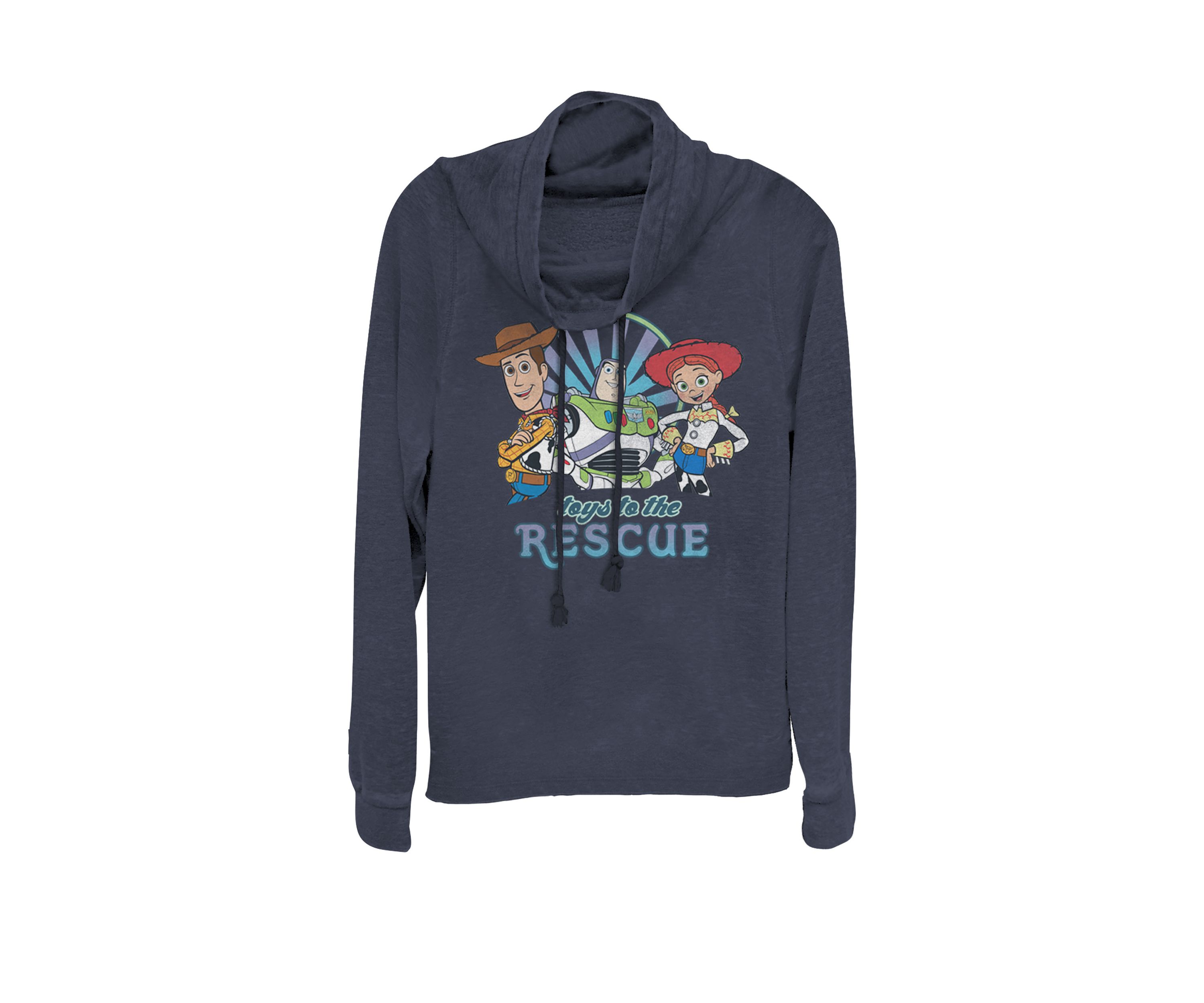 Toy Story Buzz, Woody, Jessie Toys To The Rescue Cowl Neck Pullover