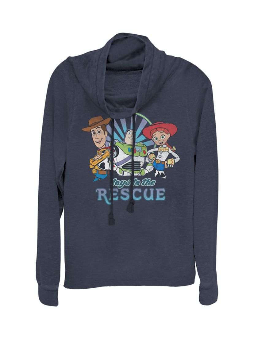 Toy Story Buzz, Woody, Jessie Toys To The Rescue Cowl Neck Pullover