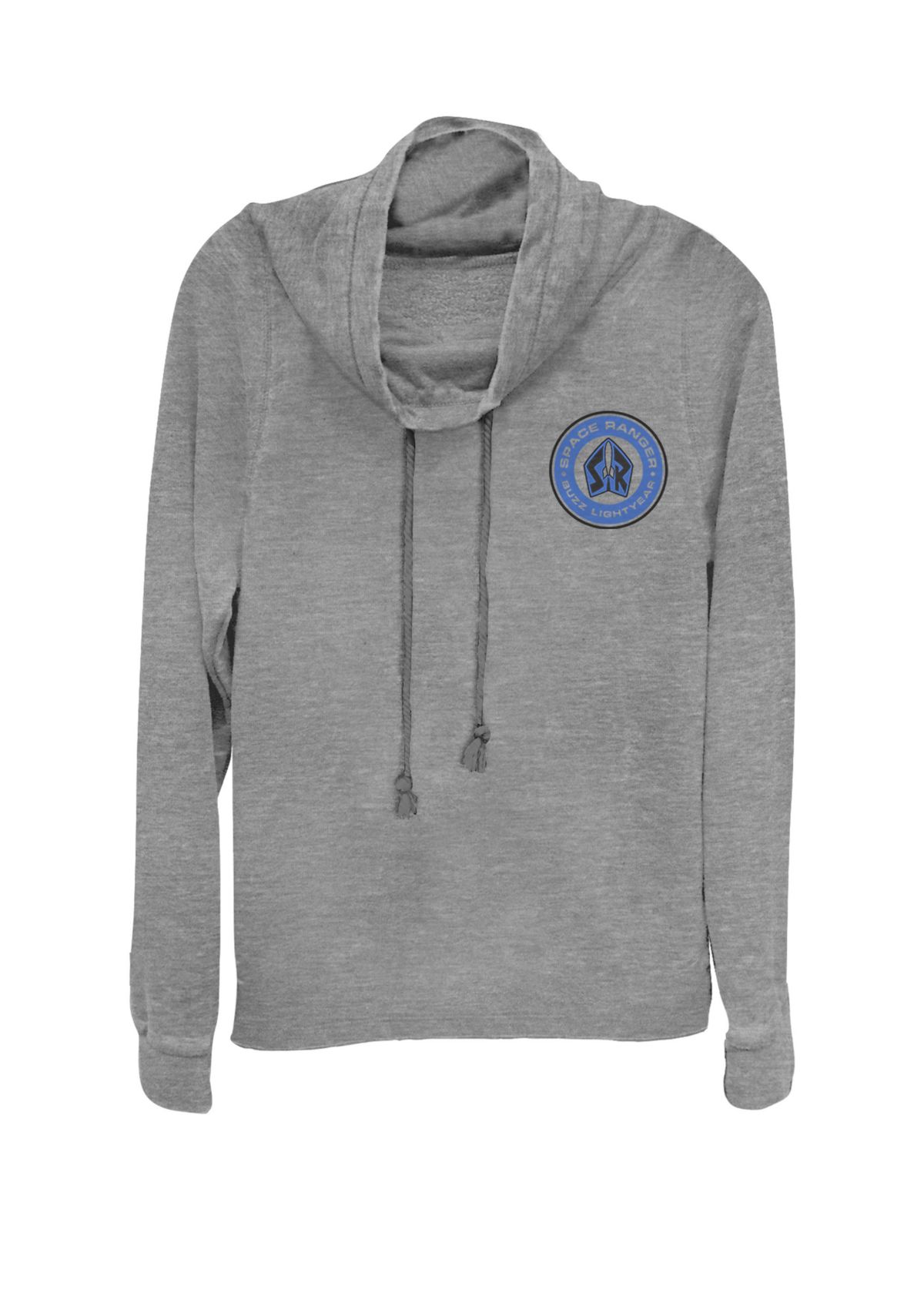 Toy Story Buzz Lightyear Space Ranger Left Chest Logo Cowl Neck Graphic Pullover