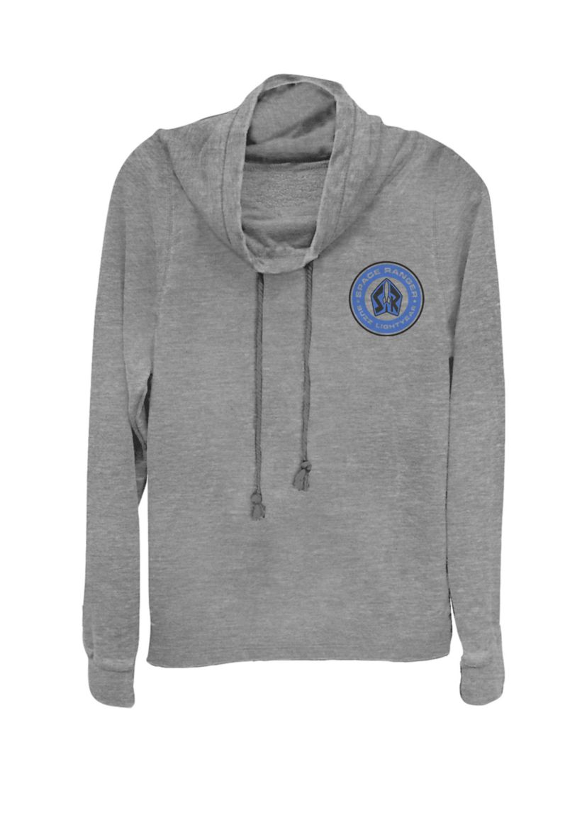 Toy Story Buzz Lightyear Space Ranger Left Chest Logo Cowl Neck Graphic Pullover