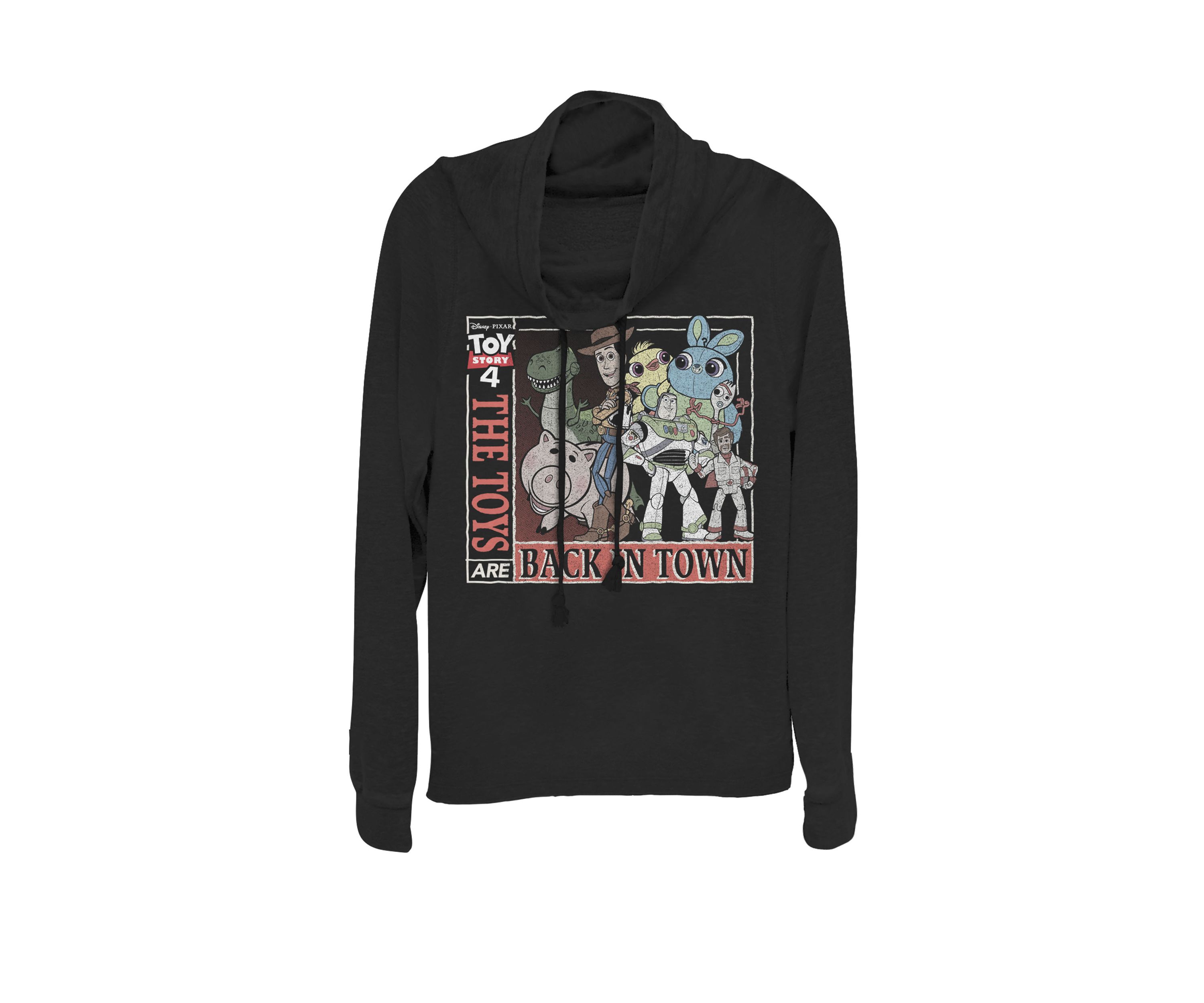 Toy Story 4 The Toys Are Back in Town Group Cowl Neck Graphic Pullover