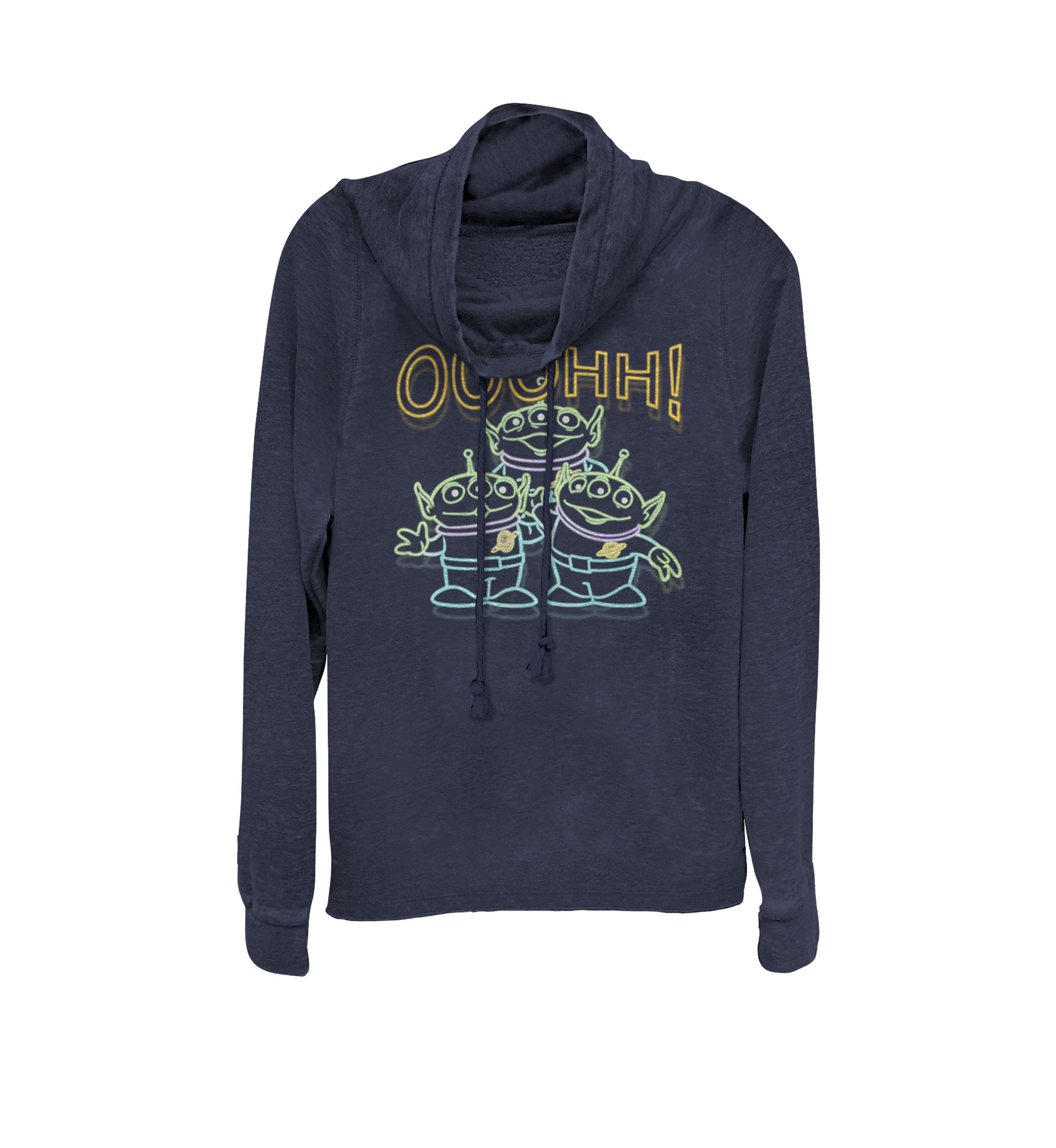 Toy Story Neon Aliens Ooohh Cowl Neck Pullover