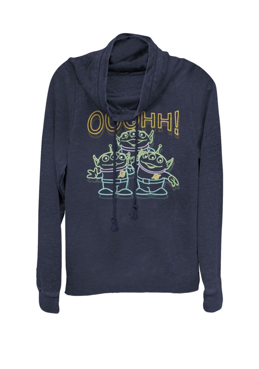 Toy Story Neon Aliens Ooohh Cowl Neck Pullover