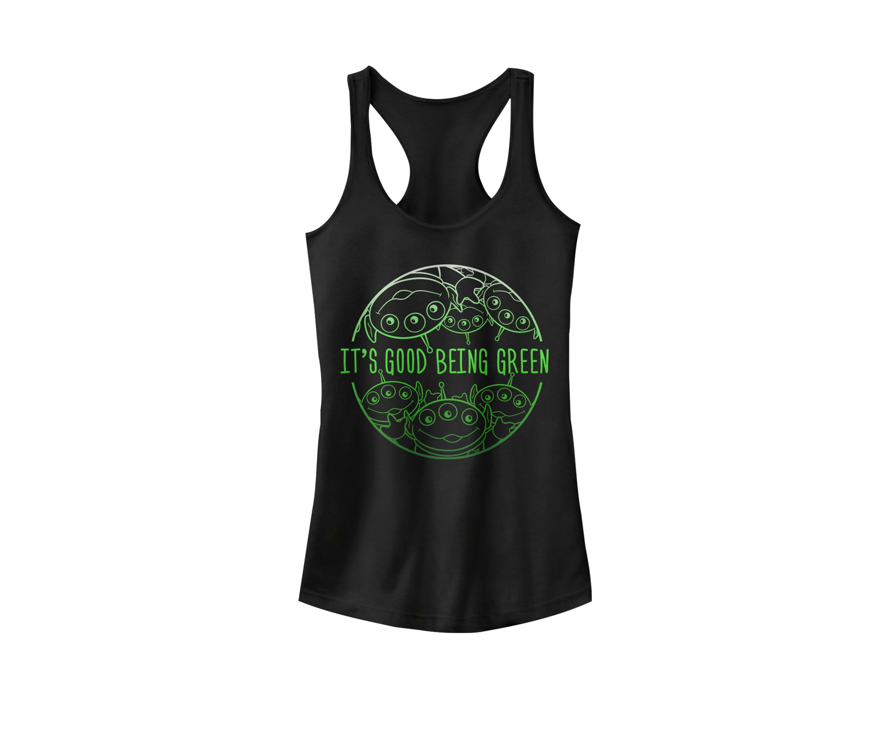 Toy Story Pizza Aliens Good Being Green Racerback Graphic Tank