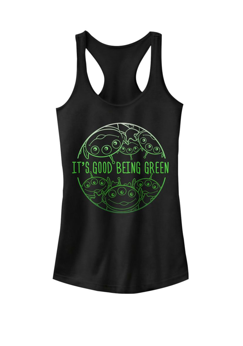 Toy Story Pizza Aliens Good Being Green Racerback Graphic Tank