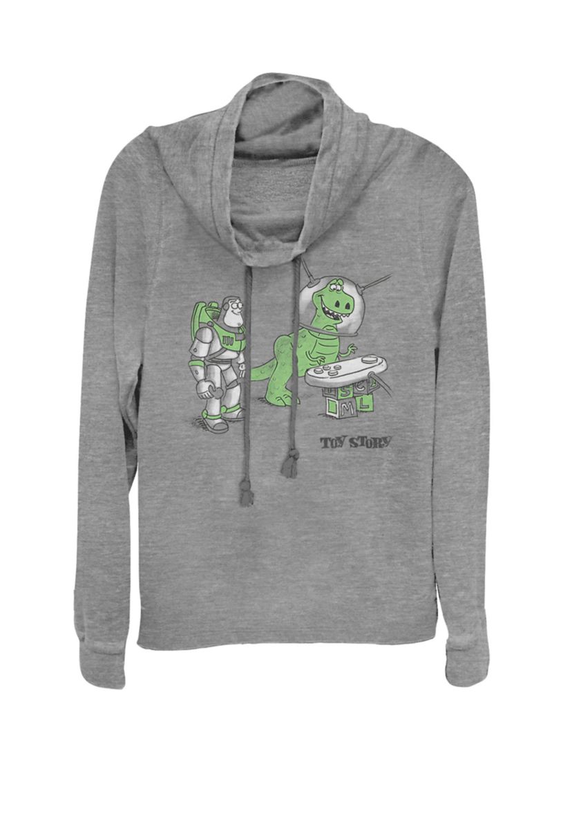 Toy Story Buzz & Rex Lets Play Cartoon Cowl Neck Pullover
