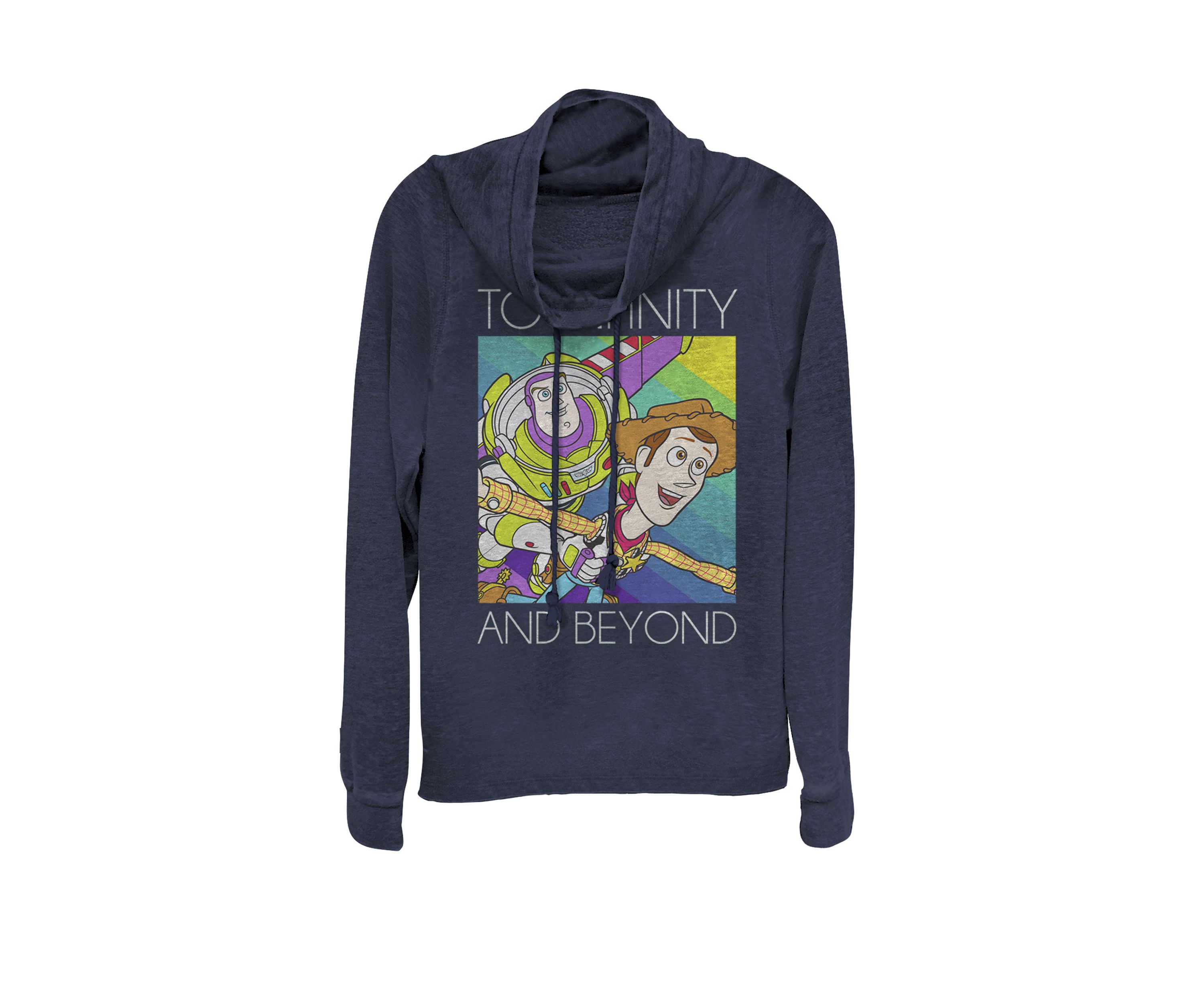 Disney Pixar Toy Story 4 Buzz & Woody To Infinity and Beyond Cowl Neck Pullover