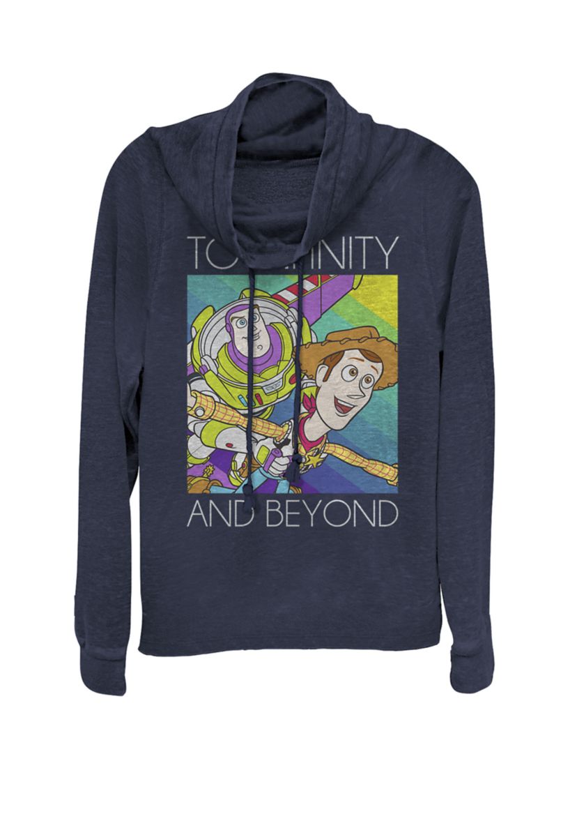 Disney Pixar Toy Story 4 Buzz & Woody To Infinity and Beyond Cowl Neck Pullover