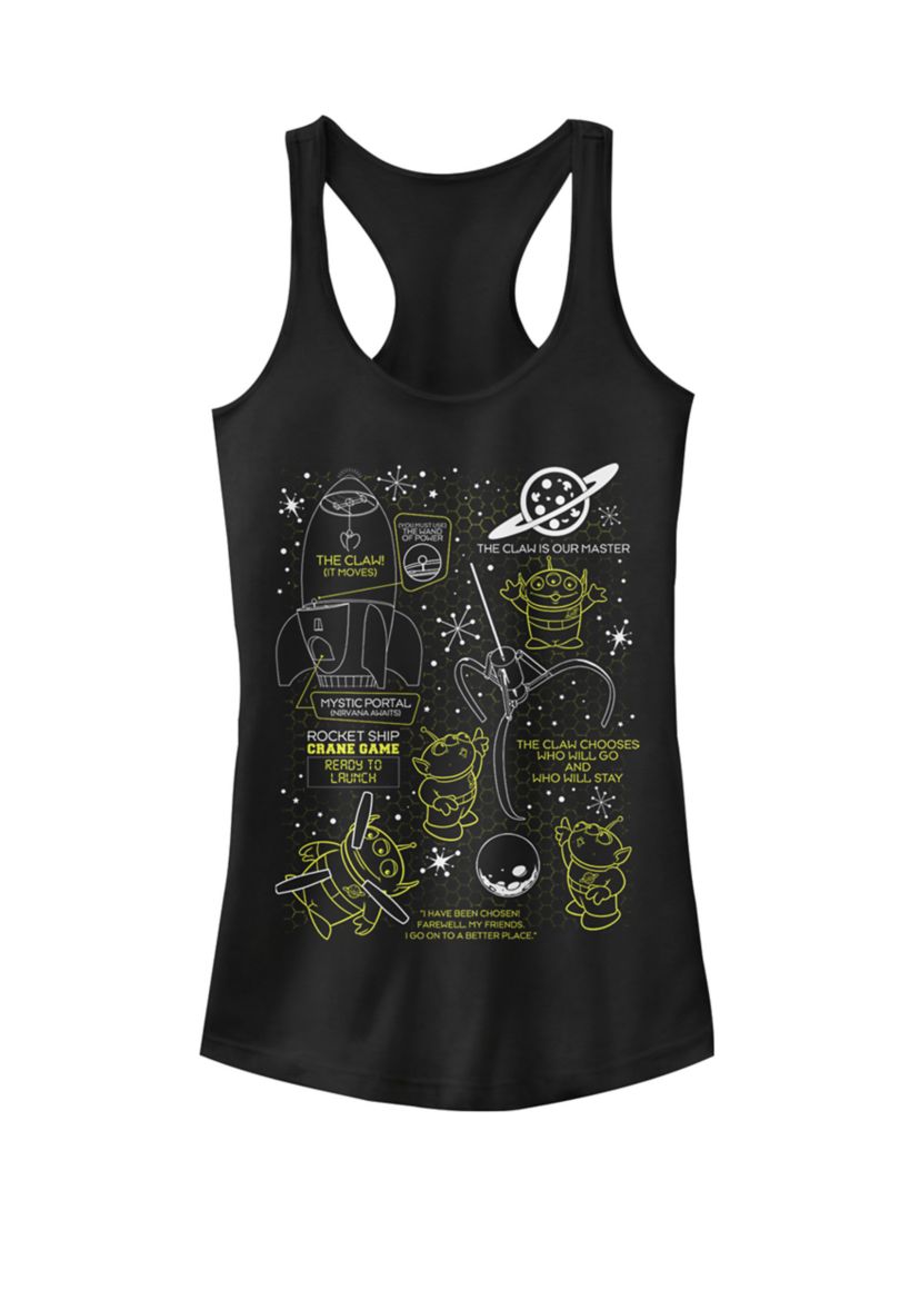 Toy Story Aliens Claw Master Map Graphic Racerback Tank