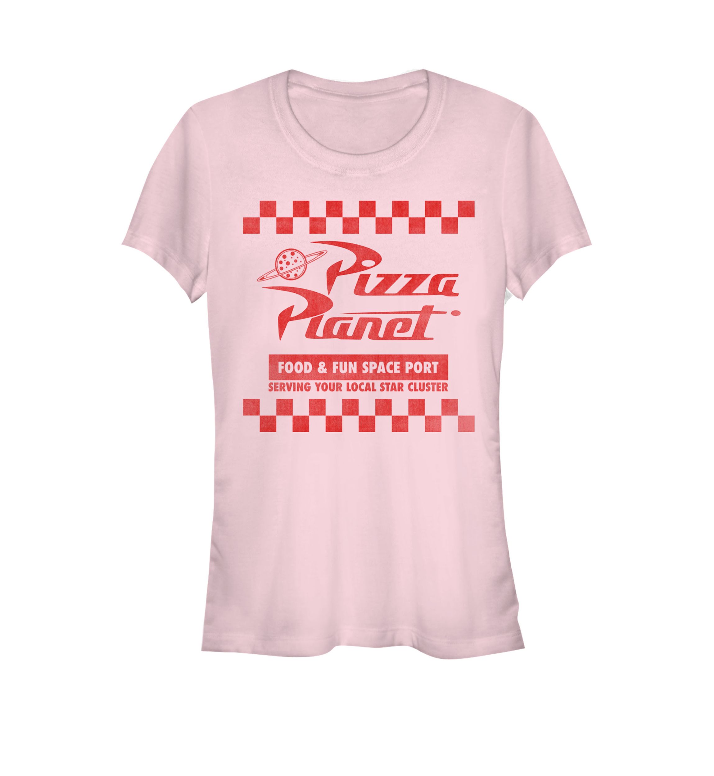 Toy Story Pizza Planet Checkered Logo Short Sleeve Graphic T-Shirt
