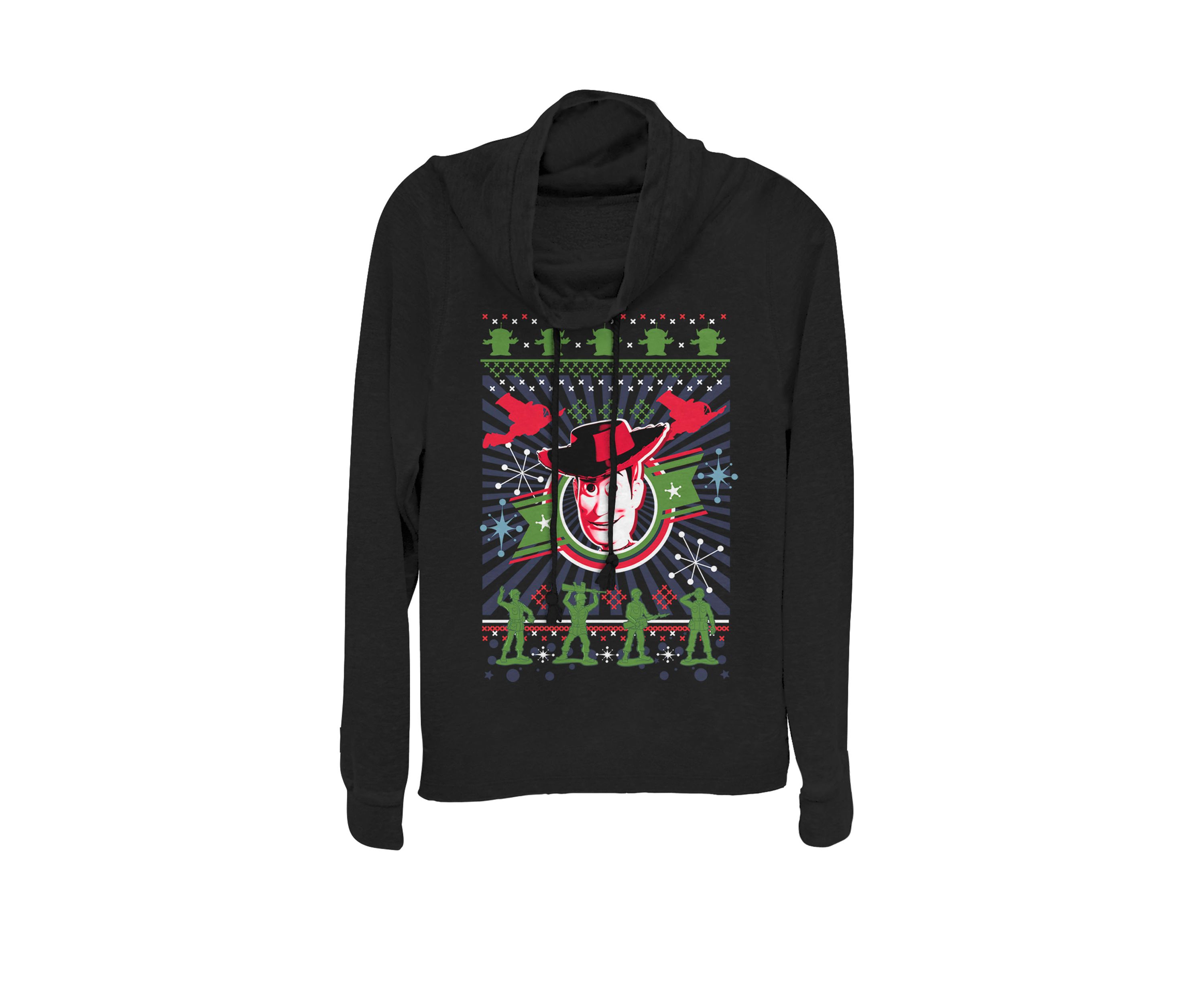 Toy Story Woody Ugly Christmas Sweater Cowl Neck Pullover