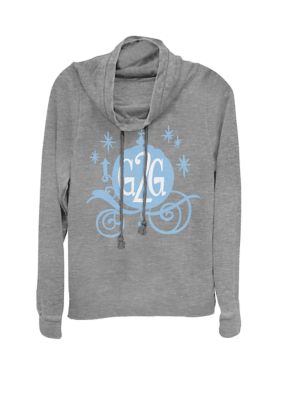 Disney Women's Wreck-It Ralph 2 Comfy Princess Cinderella G2G Cowl Neck Pullover, Grey, XSmall