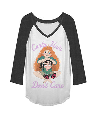 Disney Wreck It Ralph 2 Comfy Princess Curly Hair Don T Care Raglan Baseball Graphic T Shirt Belk