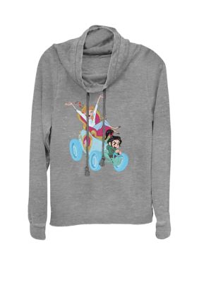 Disney Women's Wreck-It Ralph 2 Comfy Princess Cinderella Cowl Neck Graphic Pullover