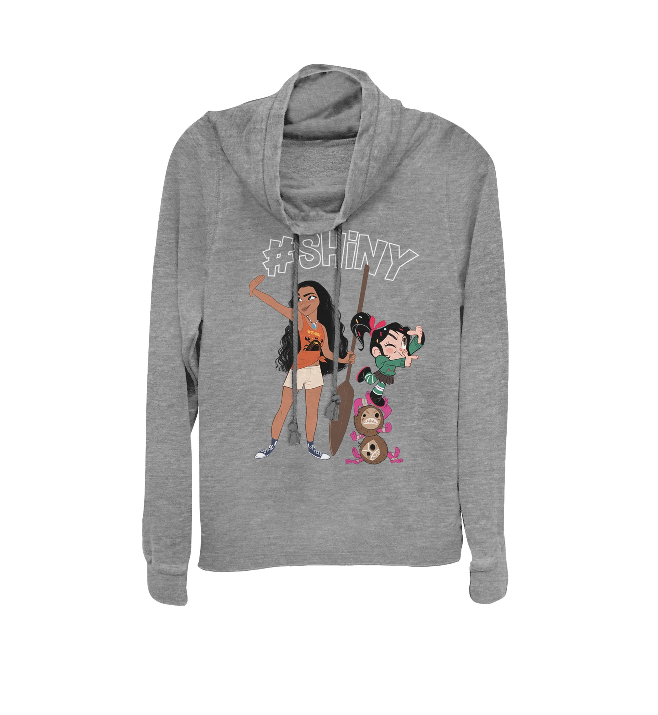 Wreck-It Ralph 2 Comfy Princess Moana Shiny Cowl Neck Graphic Pullover
