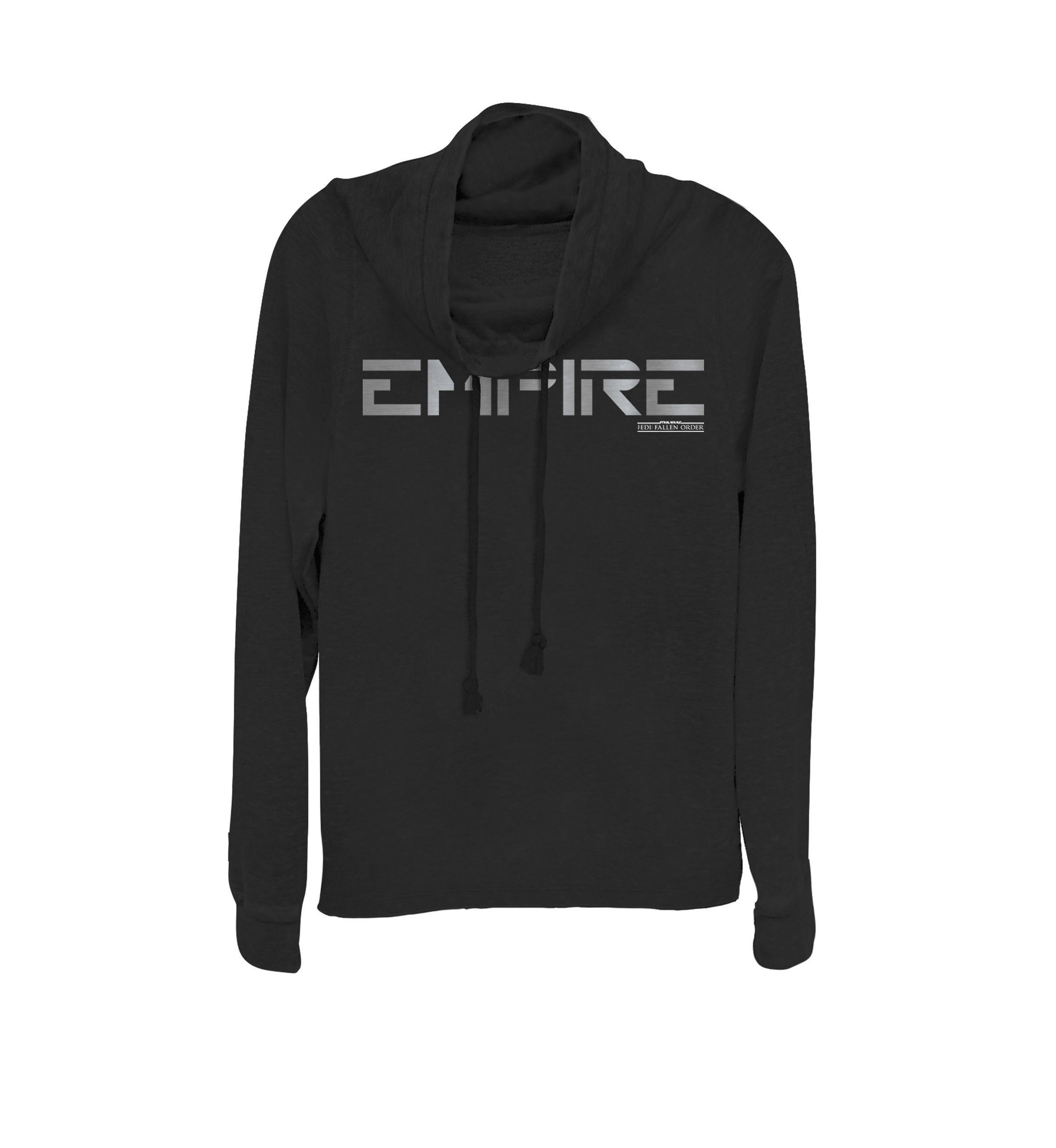 Empire Text Cowl Neck Graphic Pullover