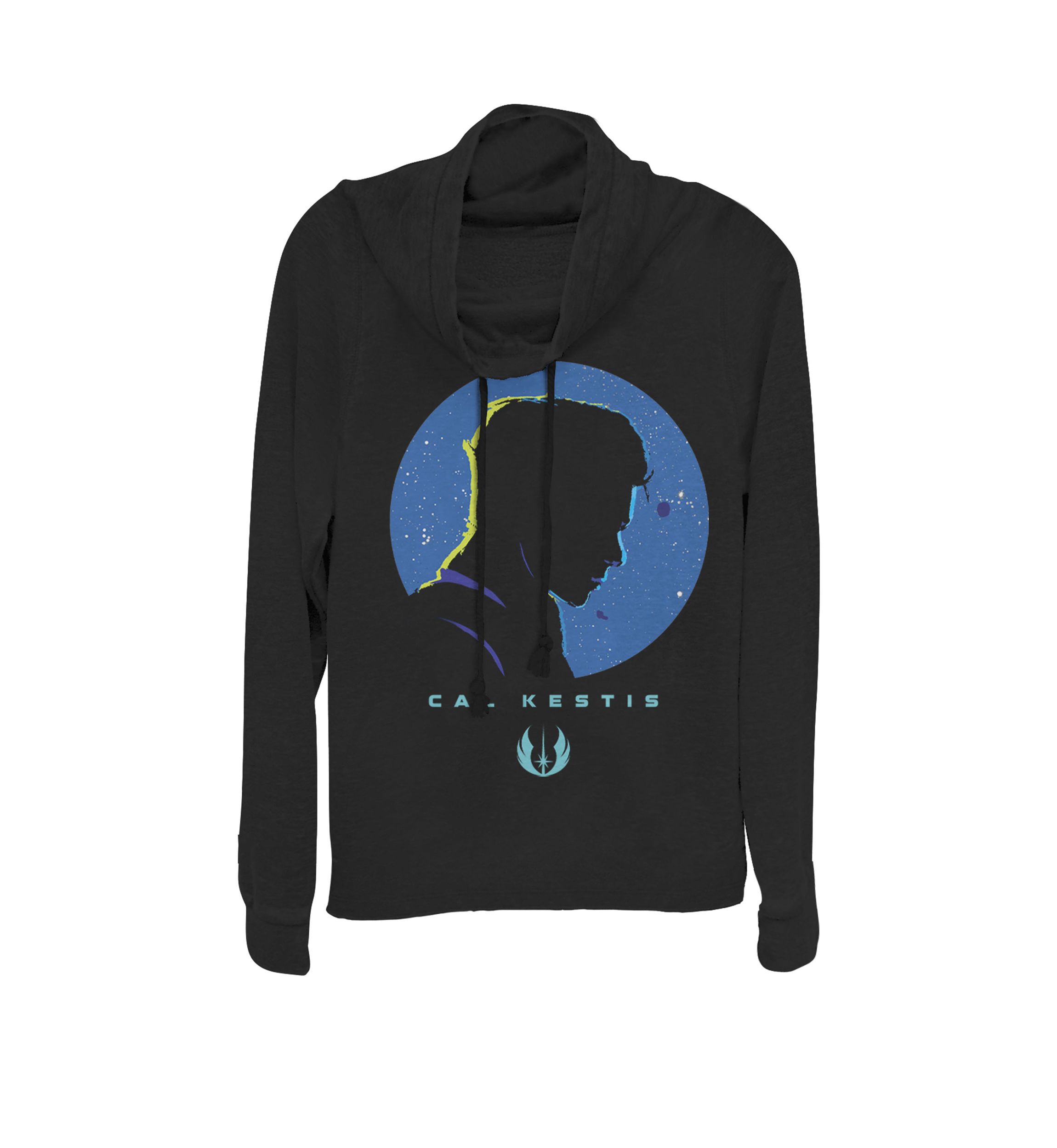 Cal Kestis Side View Silhouette Cowl Neck Graphic Pullover