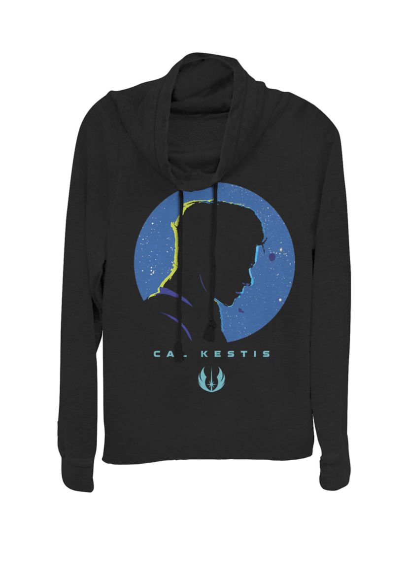 Cal Kestis Side View Silhouette Cowl Neck Graphic Pullover
