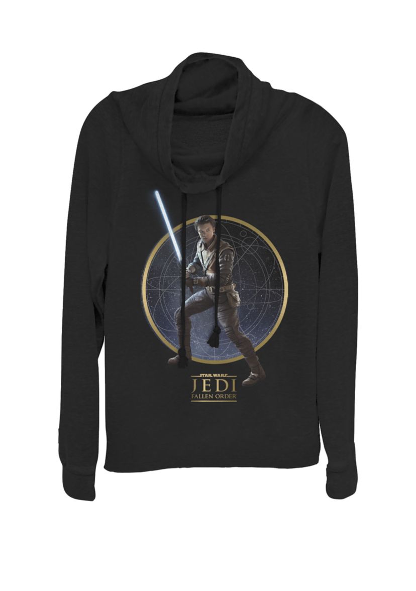 Jedi Fallen Order Cal Kestis Lightsaber Pose Cowl Neck Graphic Pullover
