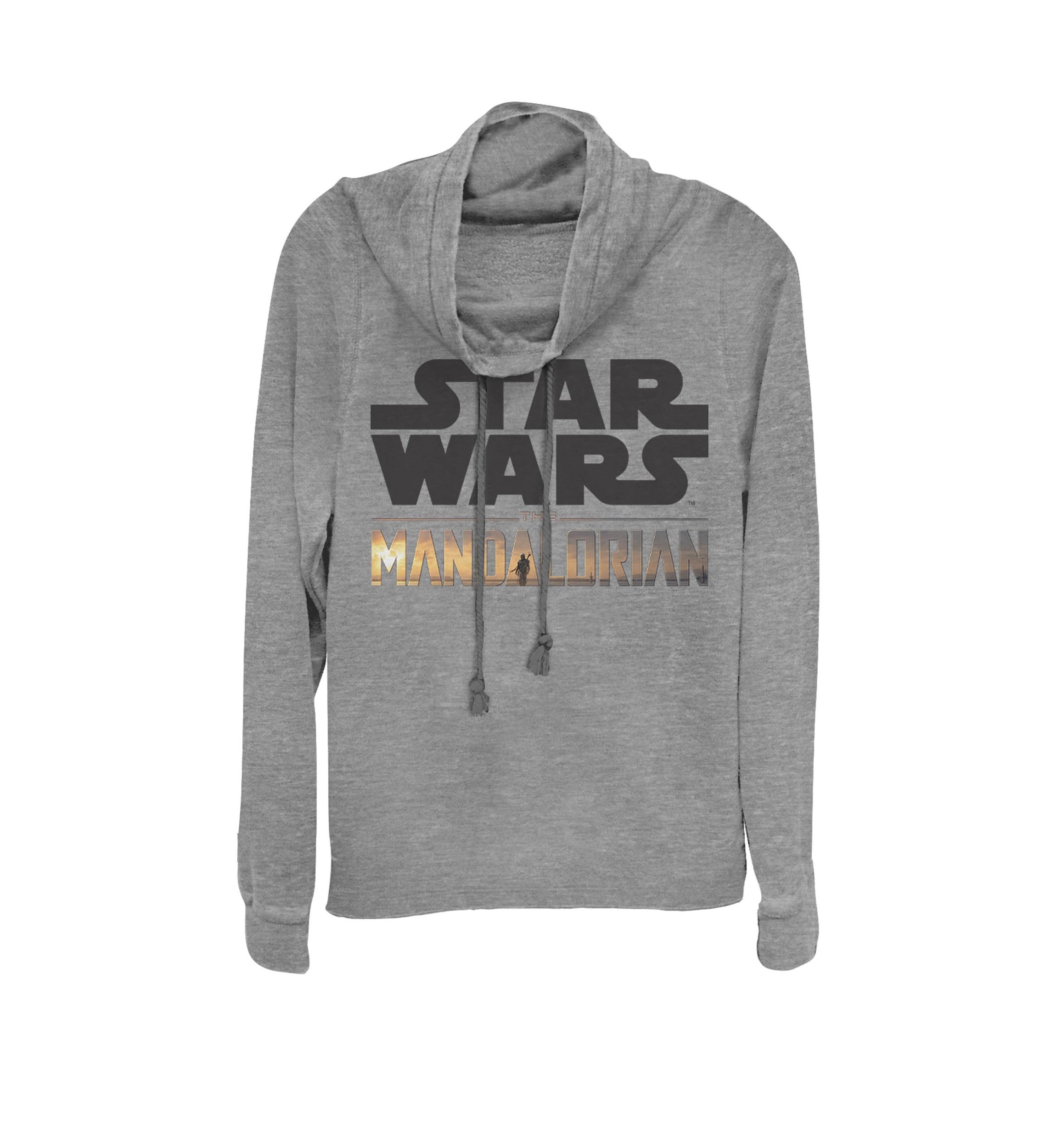 The Mandalorian Show Logo Stack Cowl Neck Graphic Pullover