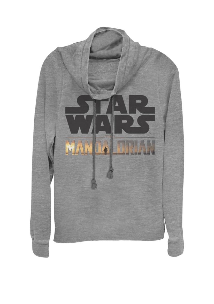 The Mandalorian Show Logo Stack Cowl Neck Graphic Pullover