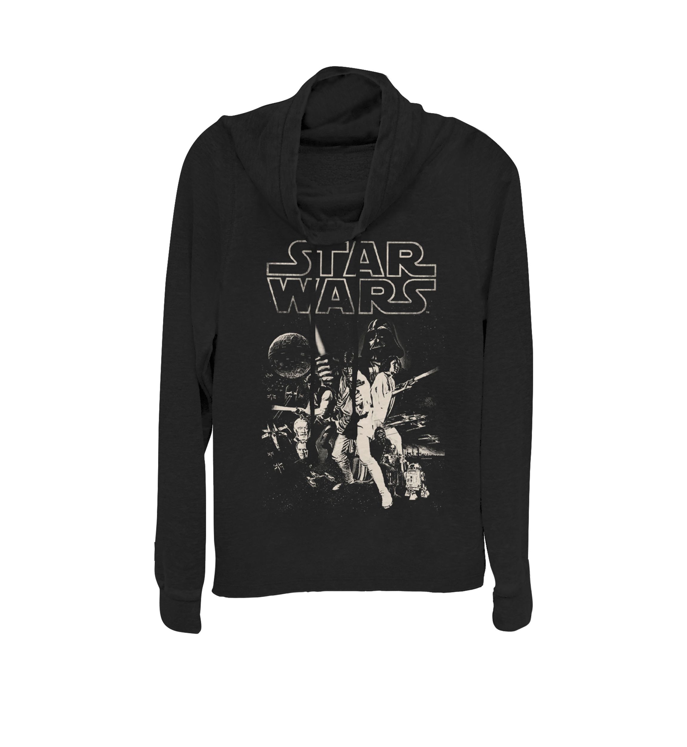 The Mandalorian Boba Fett Helmet Portrait Cowl Neck Graphic Pullover