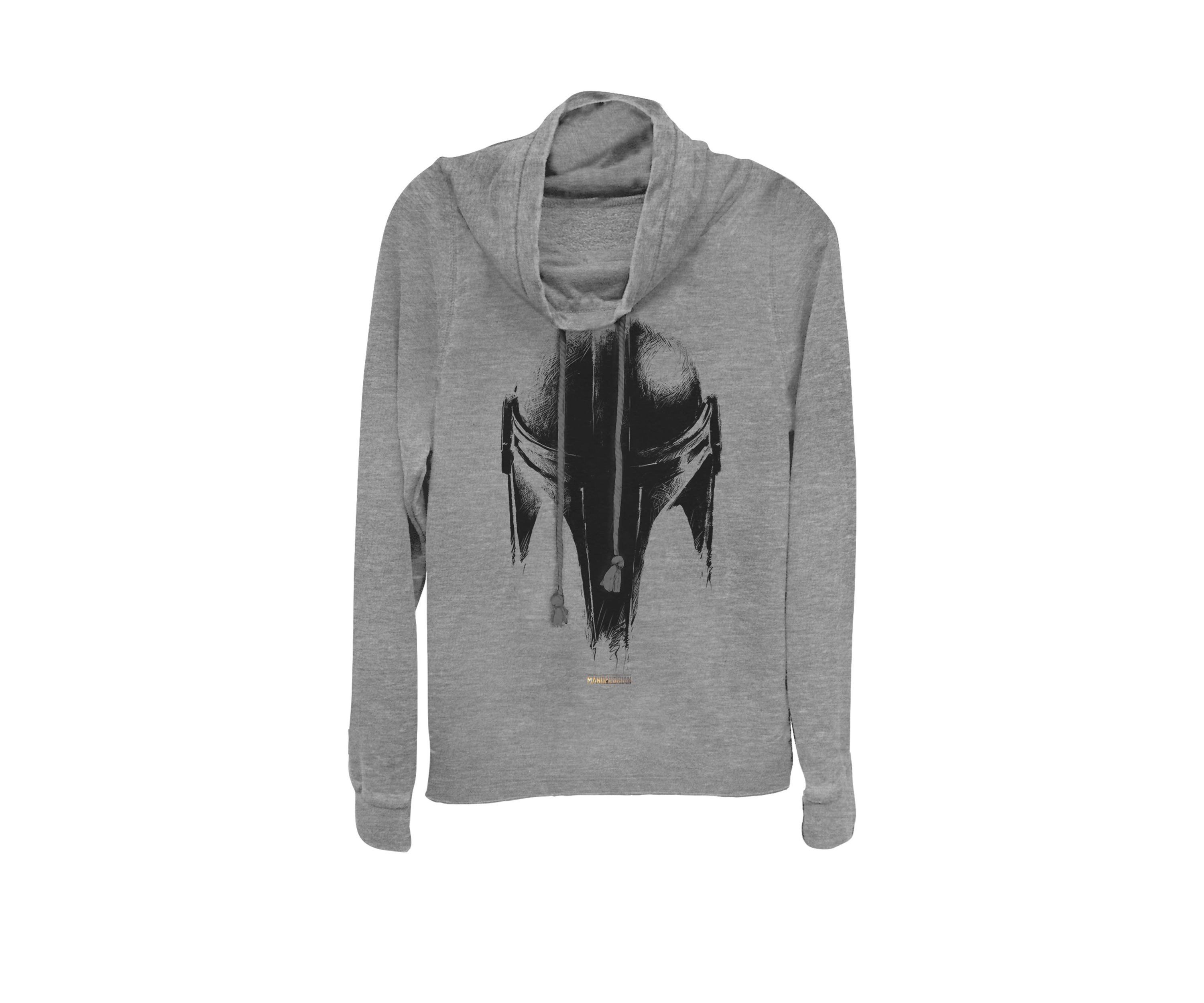 The Mandalorian Bounty Hunter Helmet Sketch Cowl Neck Graphic Pullover