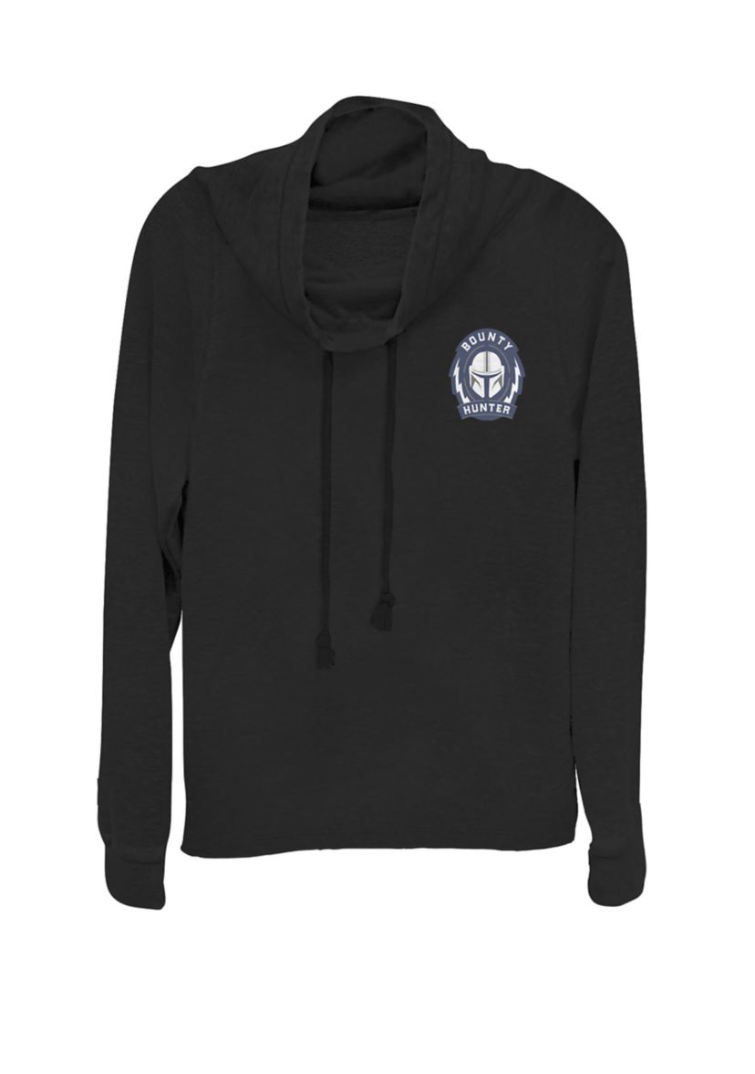 The Mandalorian Boba Fett Bounty Hunter Left Chest Logo Cowl Neck Graphic Pullover