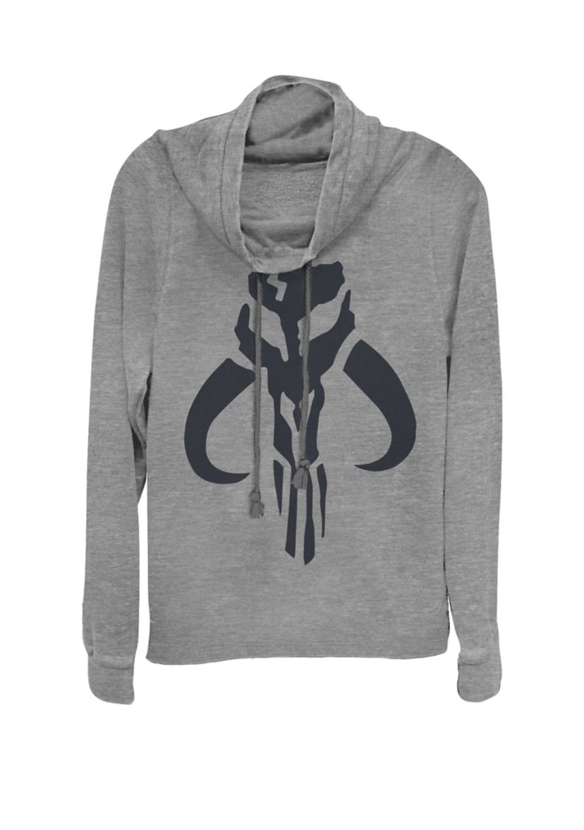 The Mandalorian Simple Logo Cowl Neck Graphic Pullover