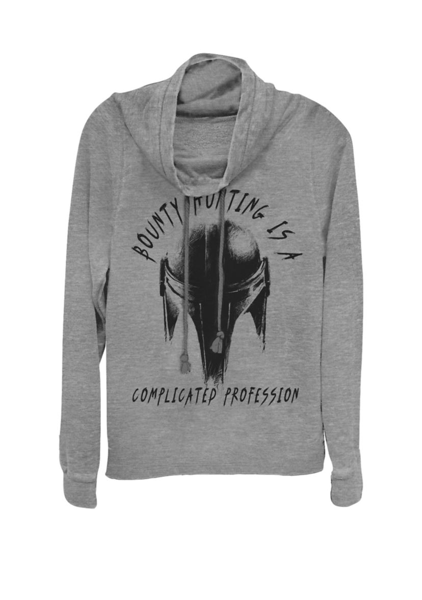 The Mandalorian Bounty Hunting Is A Complicated Profession Graphic Cowl Neck Pullover