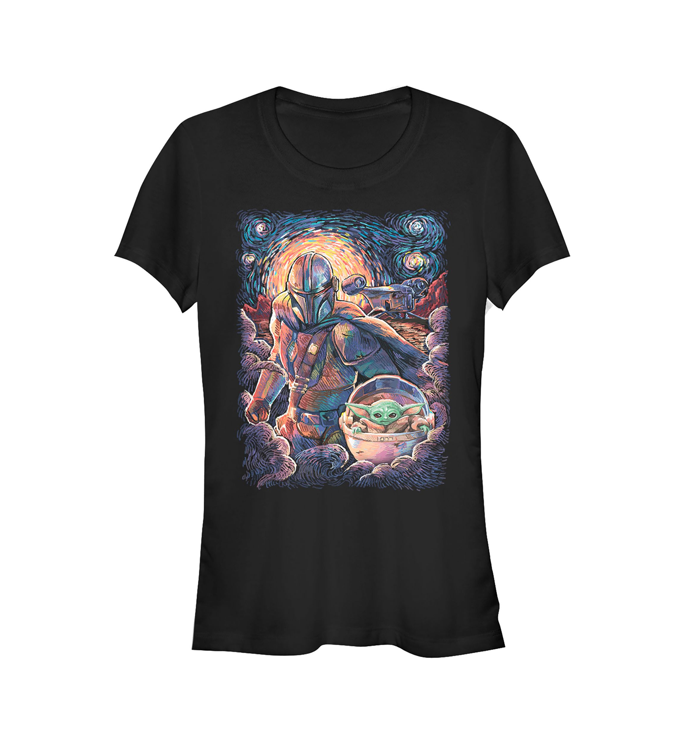 Juniors  Mando Child Razor Painty Stars Graphic T-Shirt