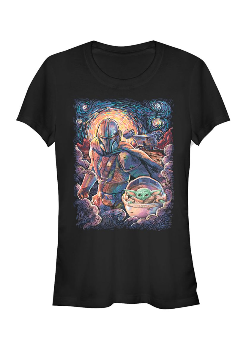 Juniors  Mando Child Razor Painty Stars Graphic T-Shirt