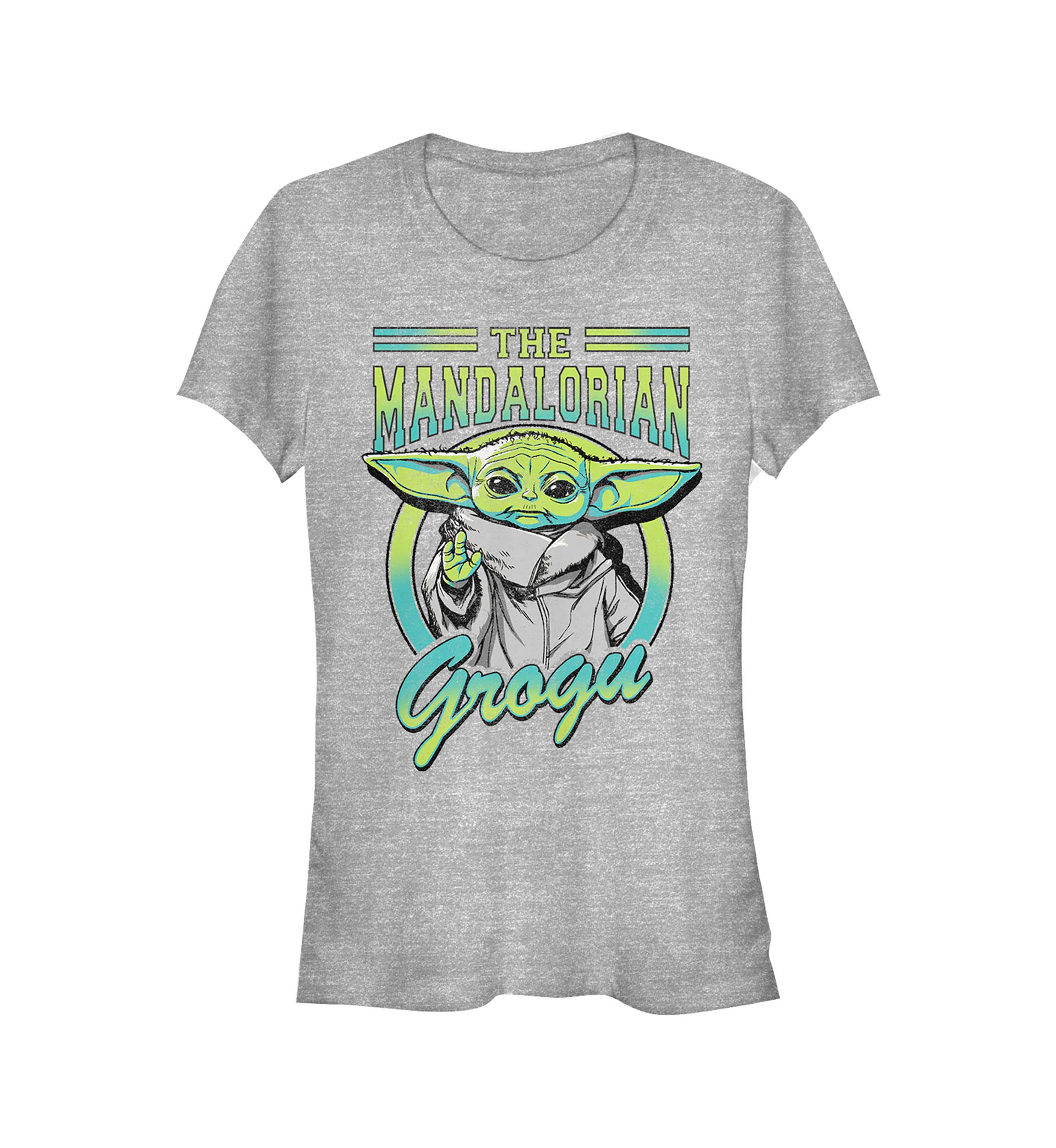 Juniors Grogu Collegiate Graphic T-Shirt