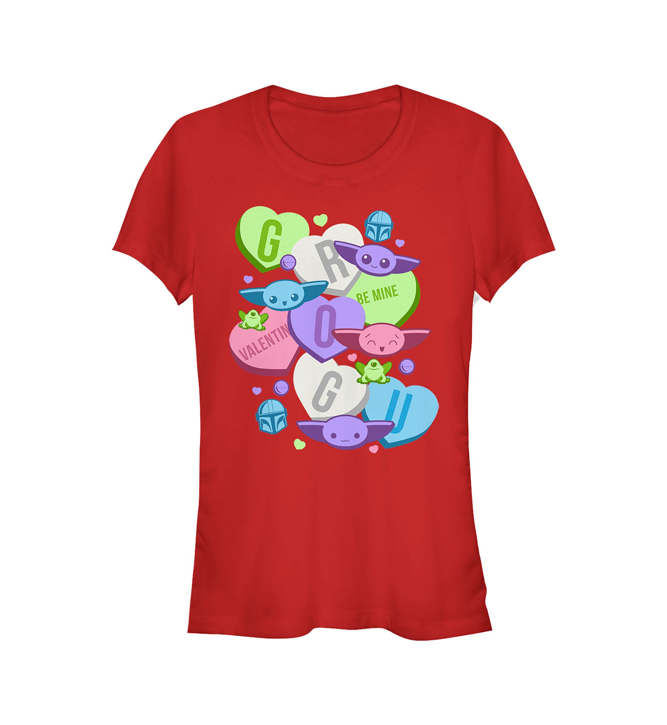 Juniors  Grogu Hearts T-Shirt