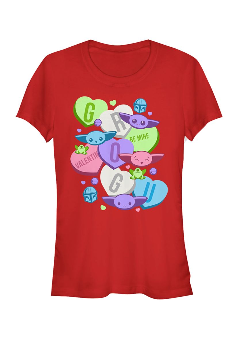 Juniors  Grogu Hearts T-Shirt