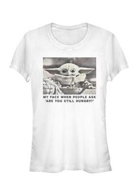 Star Wars Women's Junior's Still Hungry Graphic T-Shirt, White, 2XL
