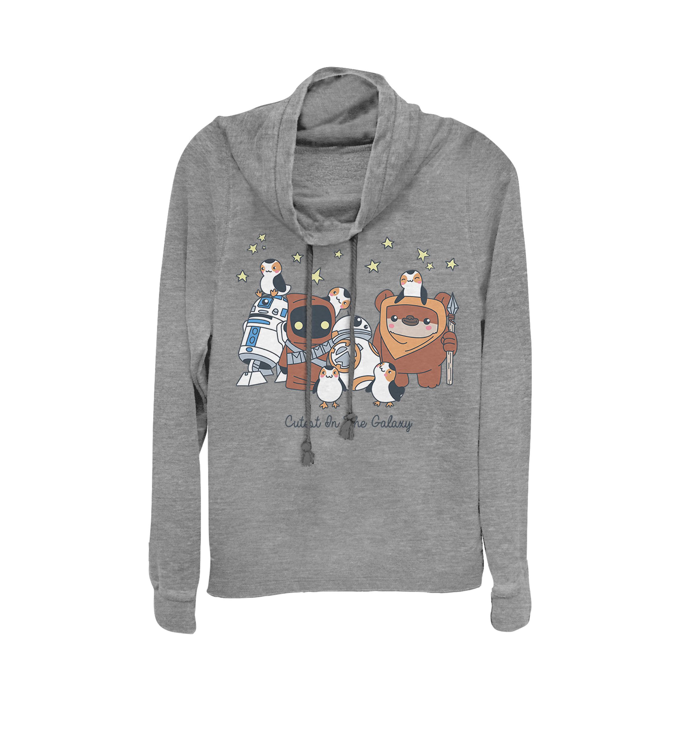 Cutest Characters In The Galaxy Cowl Neck Graphic Pullover