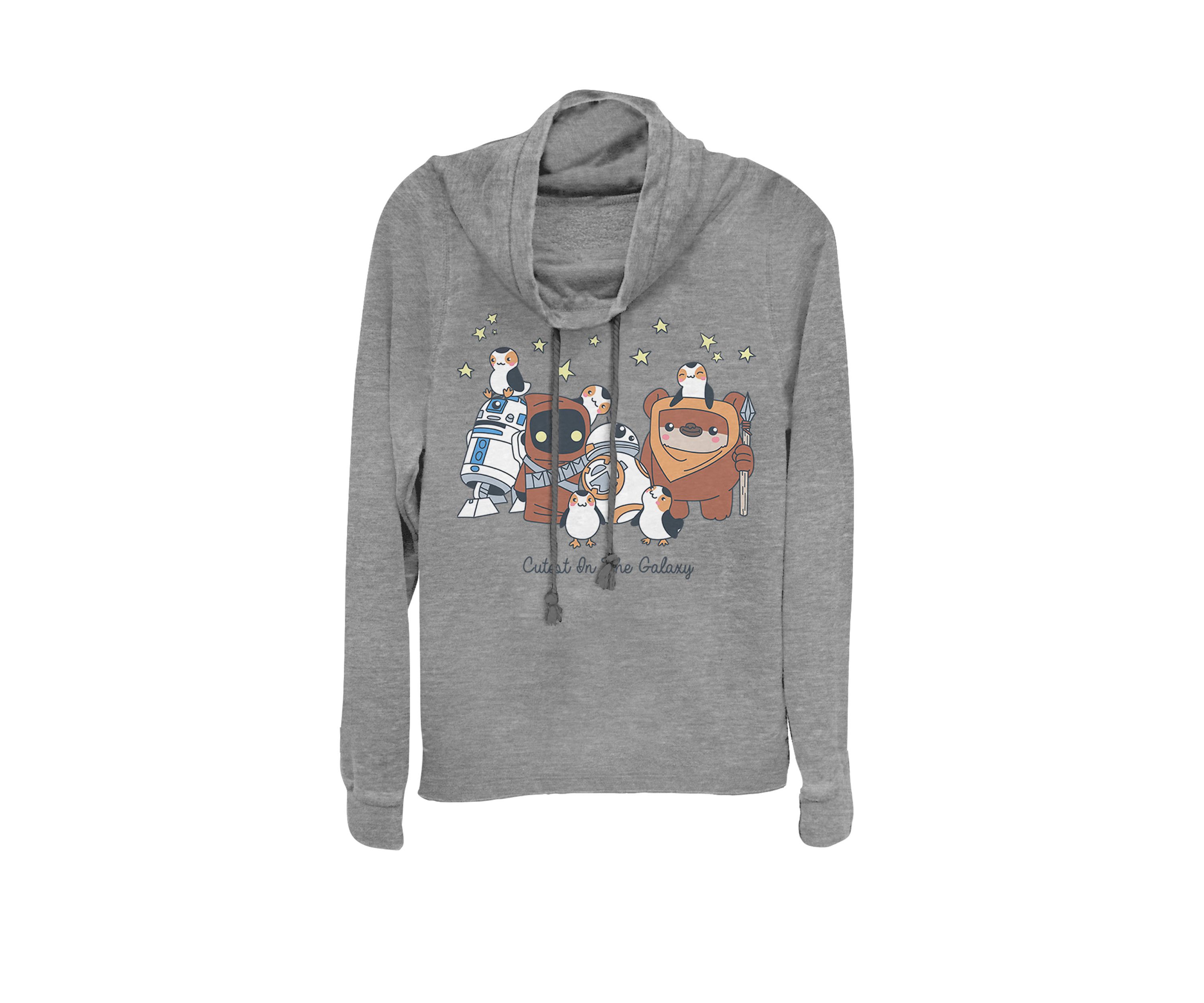 Cutest Characters In The Galaxy Cowl Neck Graphic Pullover