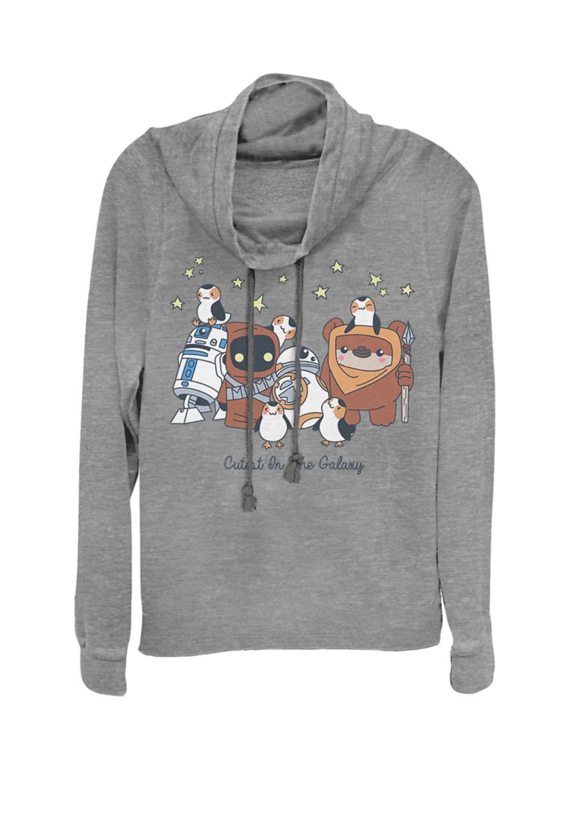 Cutest Characters In The Galaxy Cowl Neck Graphic Pullover