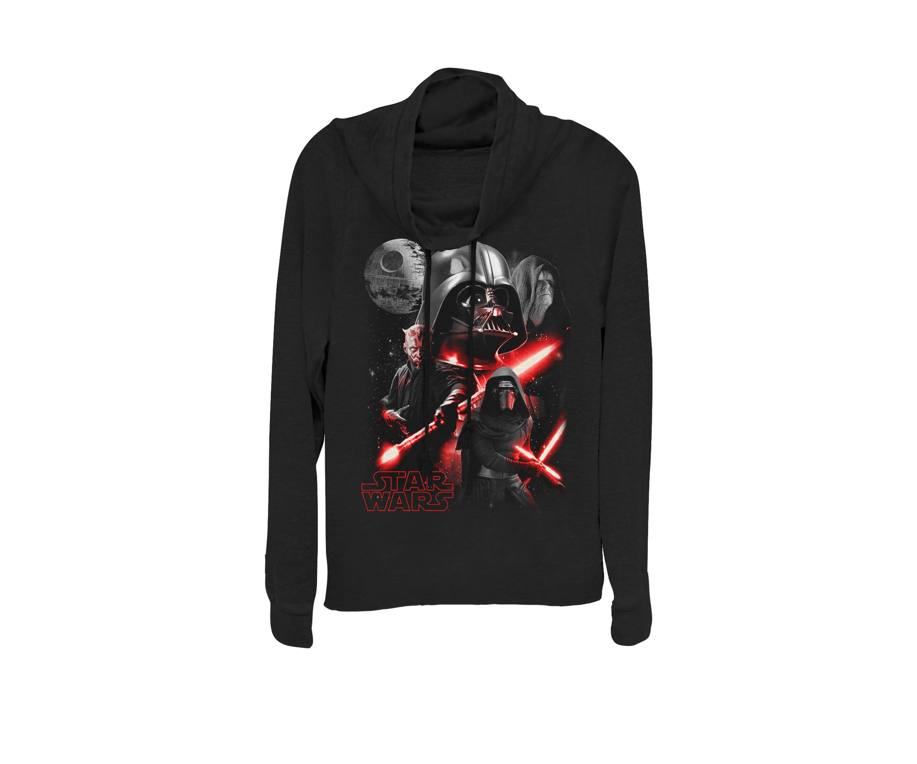 Darth Vader Darth Maul Kylo Ren Villains Graphic Cowl Neck Pullover