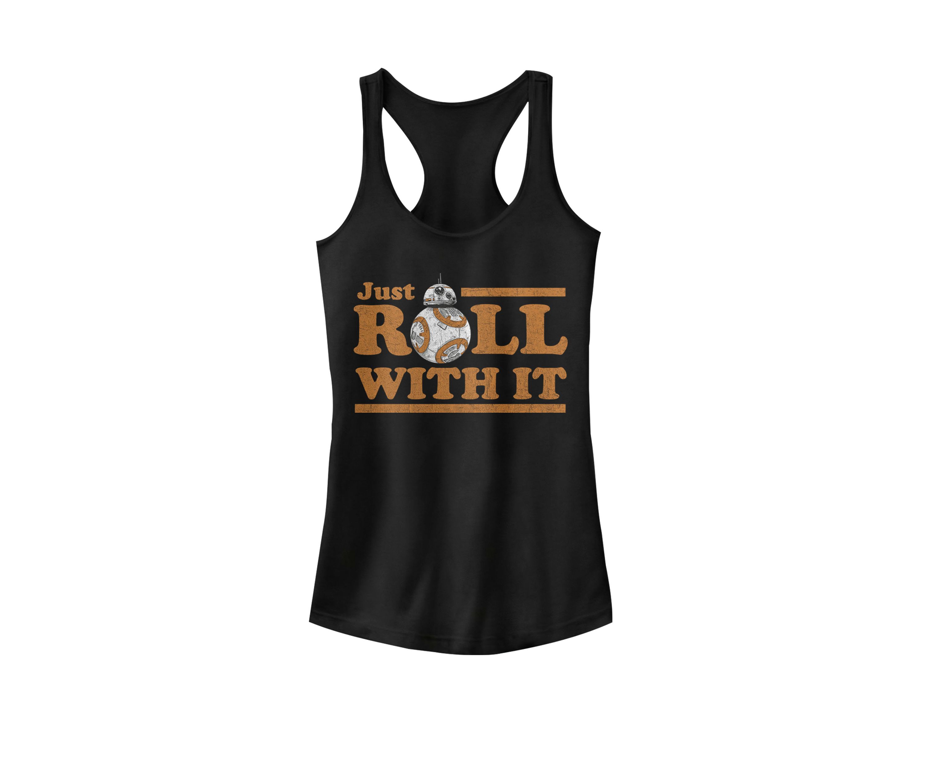 Womens Last Jedi Retro Just Roll graphic BB-8 Racerback Tank