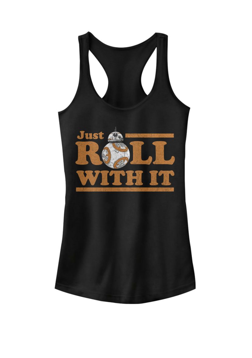 Womens Last Jedi Retro Just Roll graphic BB-8 Racerback Tank