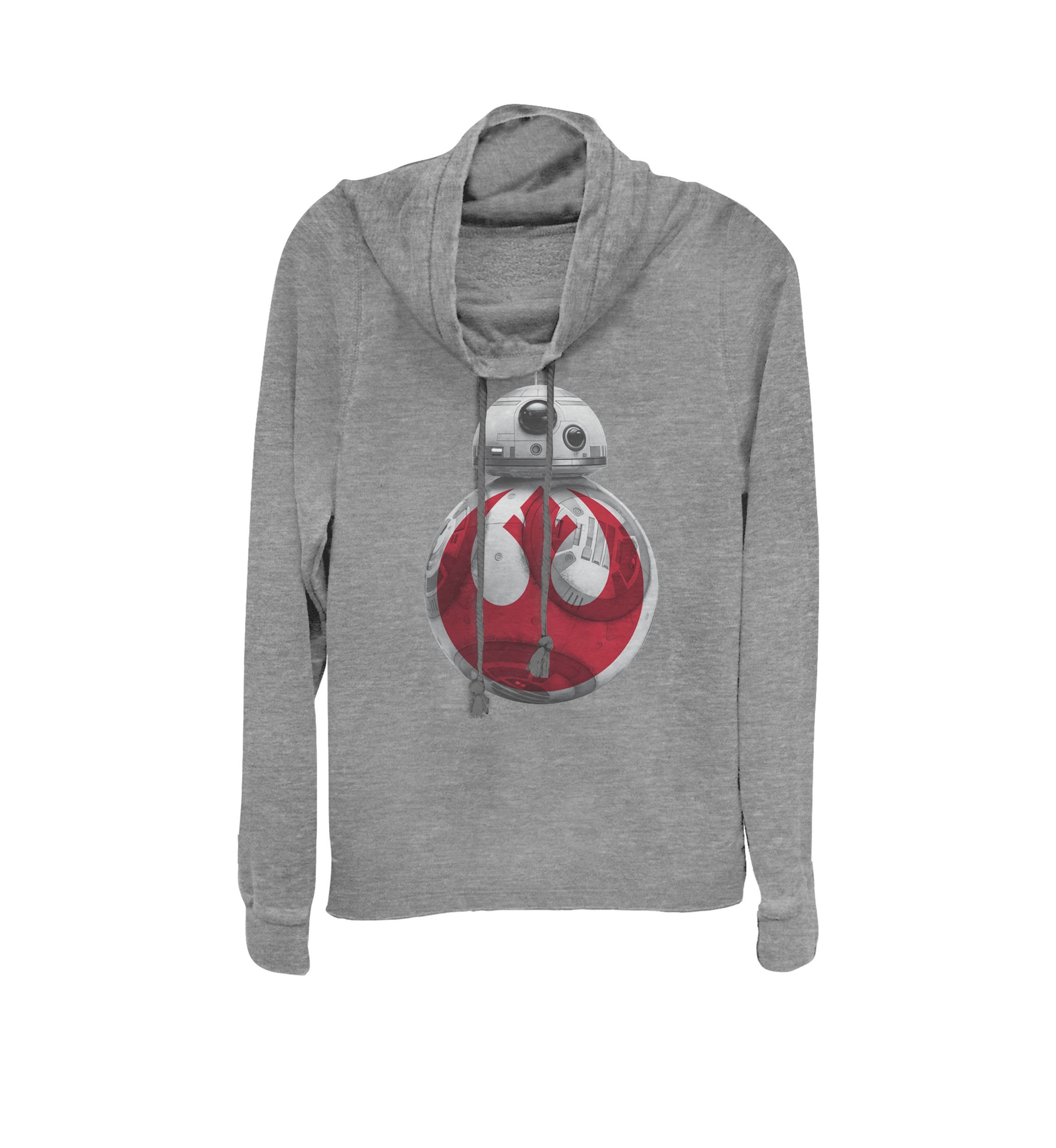 Red Rebel Logo On BB8 Portrait Cowl Neck Graphic Pullover