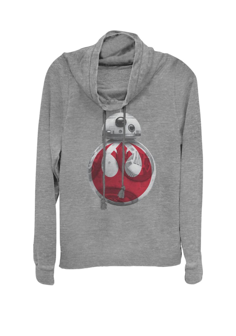 Red Rebel Logo On BB8 Portrait Cowl Neck Graphic Pullover