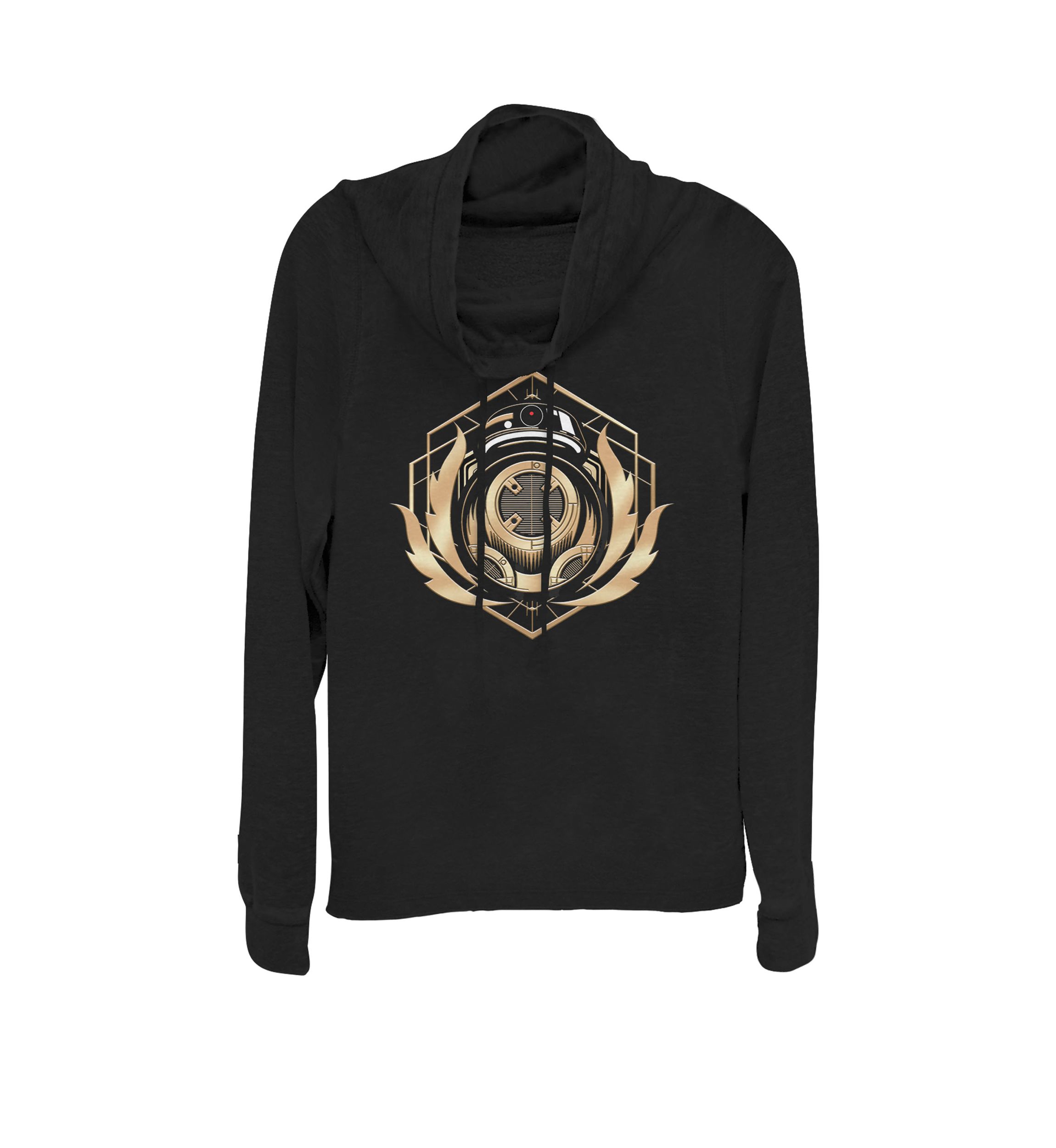 Juniors Golden BB-9 Droid Cowl Neck Graphic Pullover