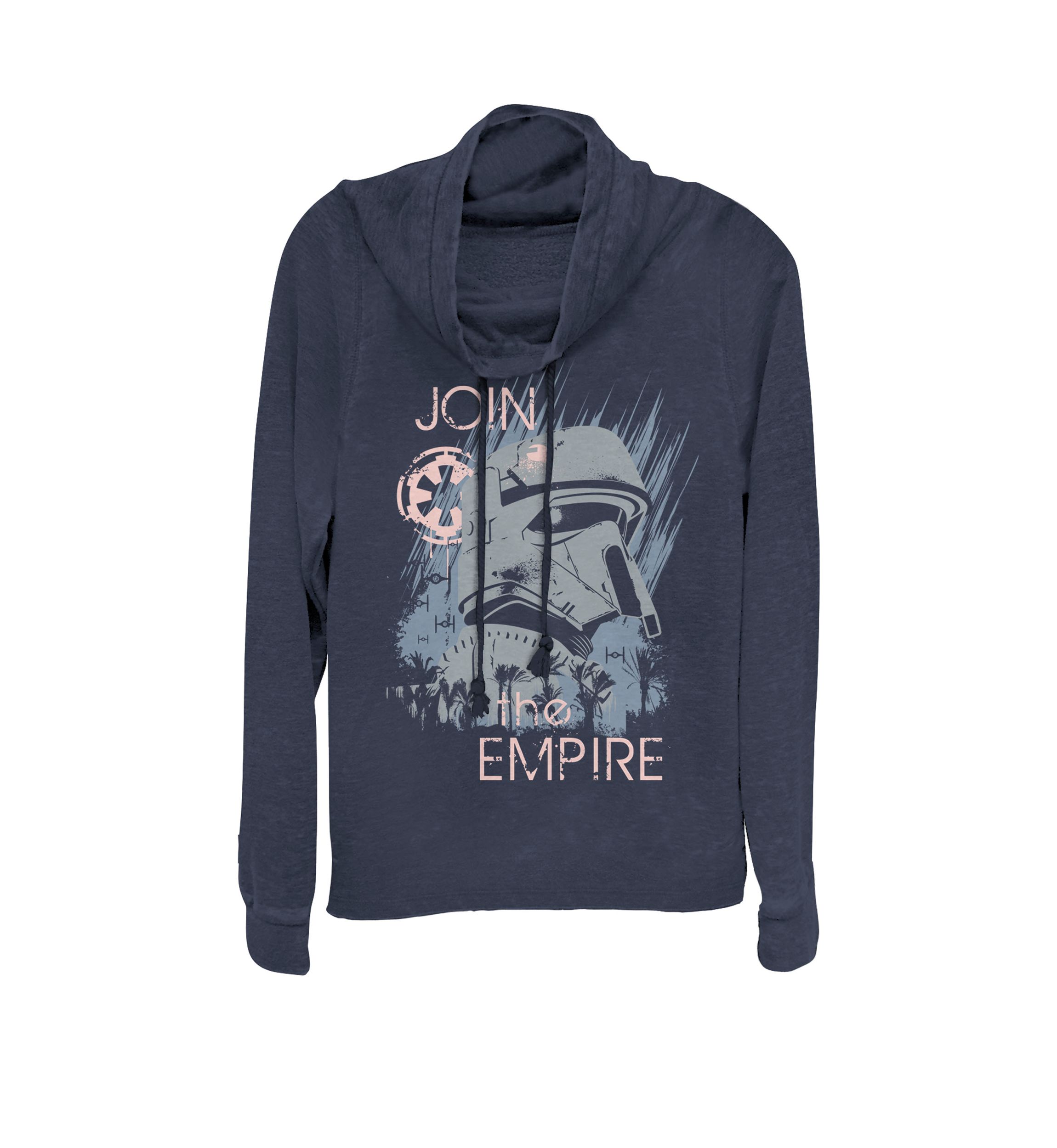 Juniors Rogue One Join The Empire Cowl Neck Graphic Pullover
